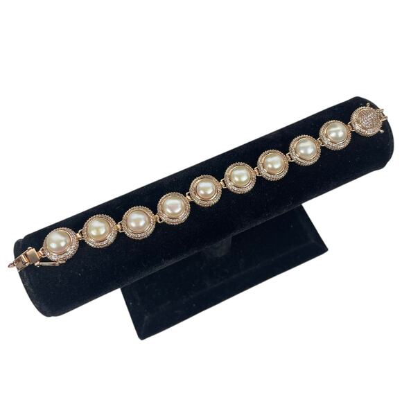 Eddie Borgo Freshwater Pearl Necklace & Bracelet 2pc Set Rose Gold - Picture 9 of 16